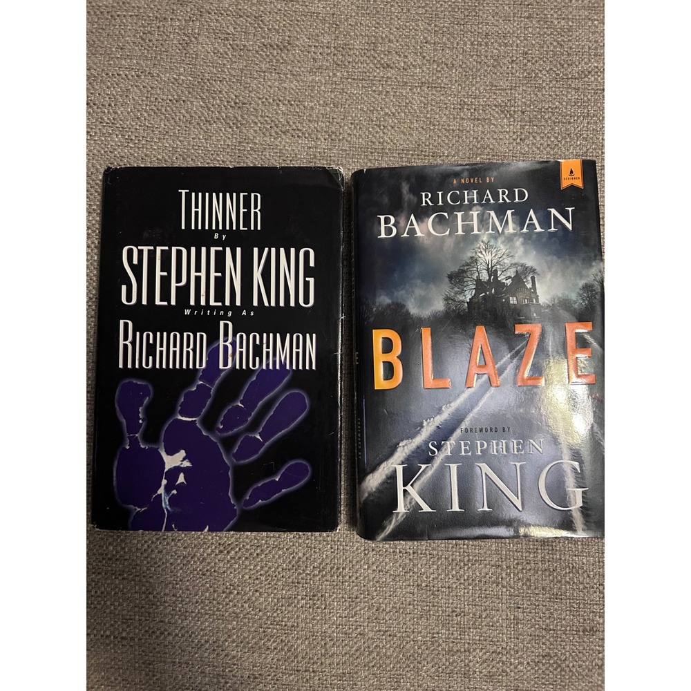 Stephen King Richard Bachman Book Lot Thinner Blaze Hardcover Black 2 Books